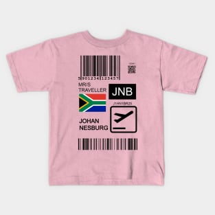 Johannesburg South Africa travel ticket Kids T-Shirt